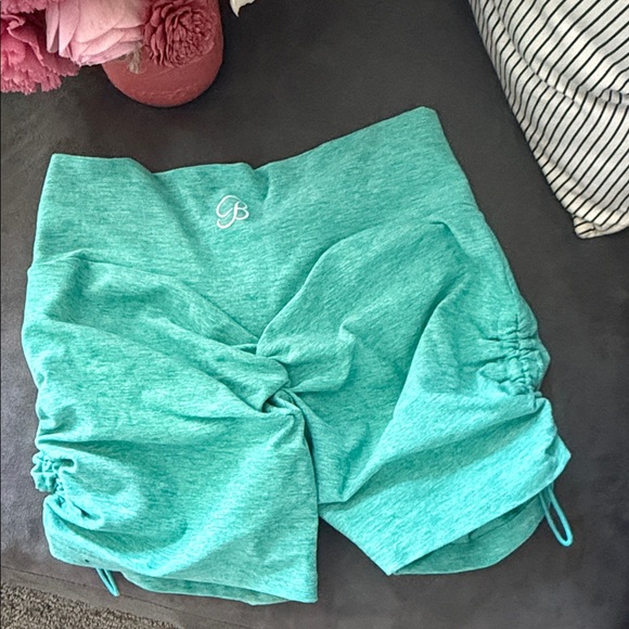 Bombshell Sportswear Turquoise Athletic Shorts - Picture 2 of 2